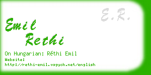 emil rethi business card