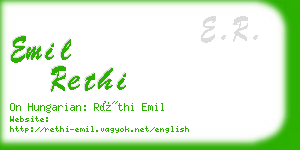 emil rethi business card